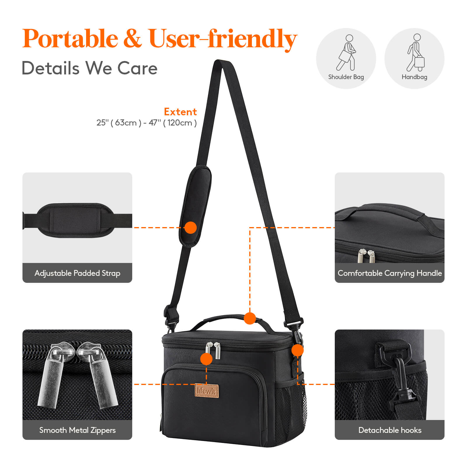 Lifewit Insulated Lunch Bag, Soft Cooler Bag for Women, Men, Camping, Picnic