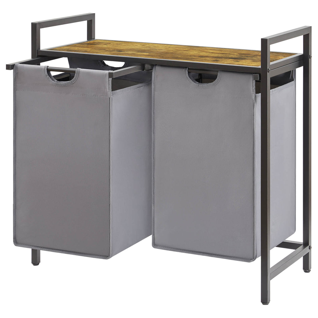 Lifewit Laundry Basket, Pull Out Double Laundry Hamper, 95L, Black/Gray