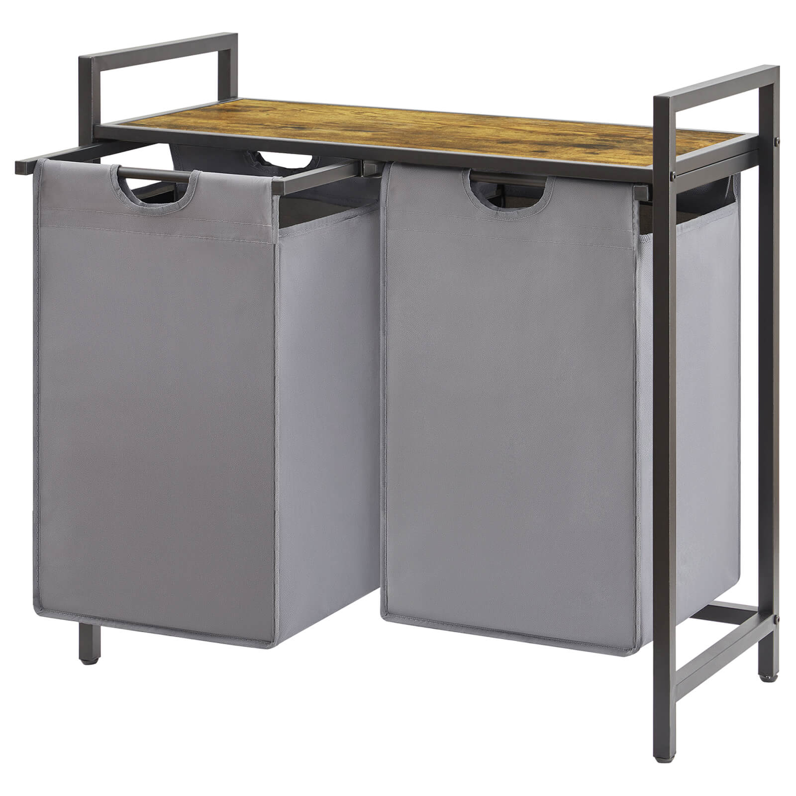 Lifewit Laundry Basket, Pull Out Double Laundry Hamper, 95L, Black/Gray