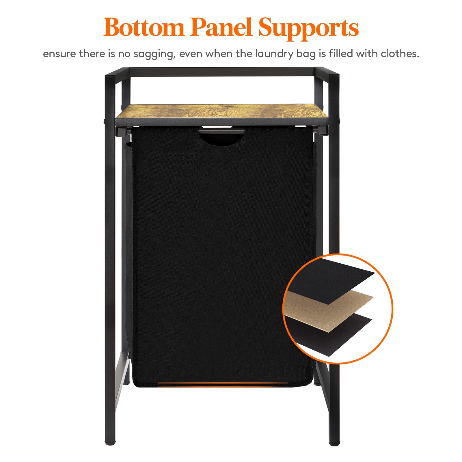 Lifewit Laundry Basket, Pull Out Laundry Hamper, Black/Gray