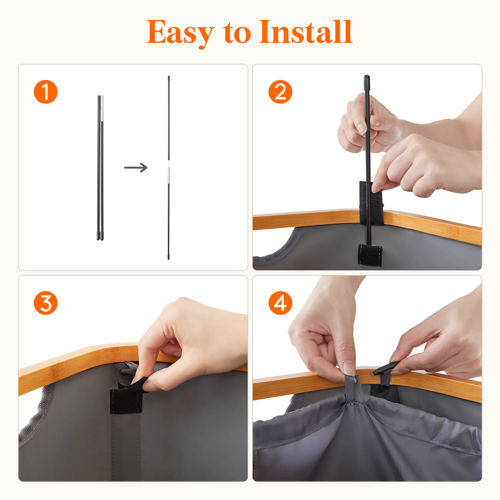 Lifewit 100L Collapsible Laundry Basket with Lid, Black/Gray Laundry Hamper with A Laundry Bag