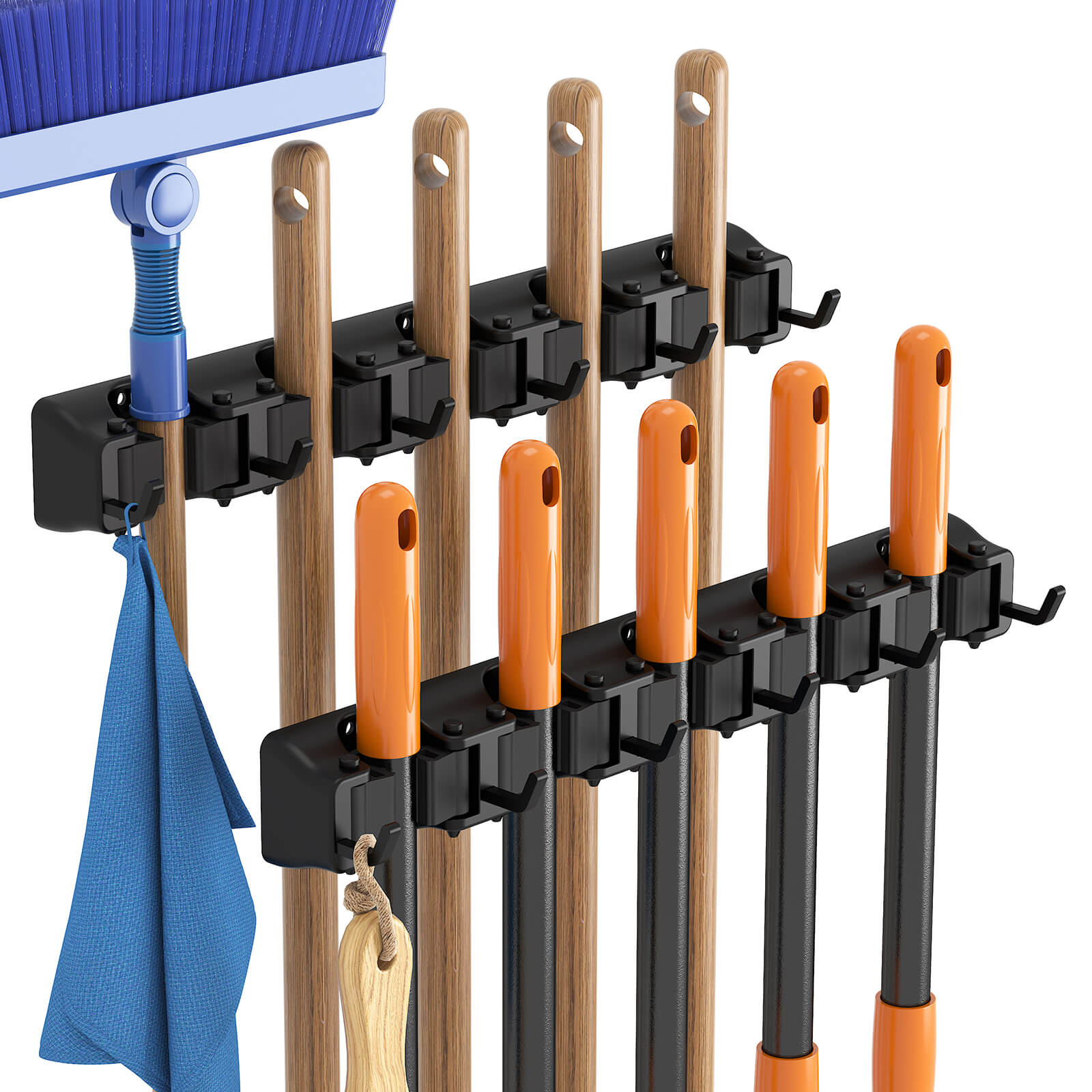 Lifewit Mop and Broom Holder Wall Mount, Garden Tool Organizer, Broom Hanger