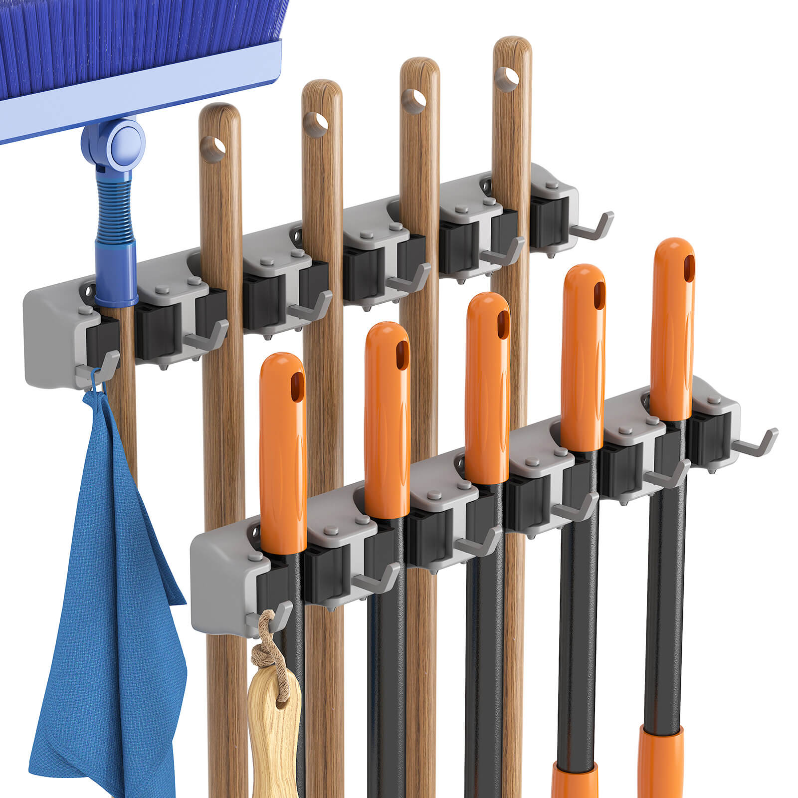 Lifewit Mop and Broom Holder Wall Mount, Garden Tool Organizer, Broom Hanger