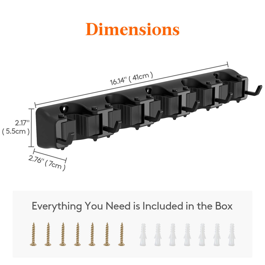 Lifewit Mop and Broom Holder Wall Mount, Garden Tool Organizer, Broom Hanger