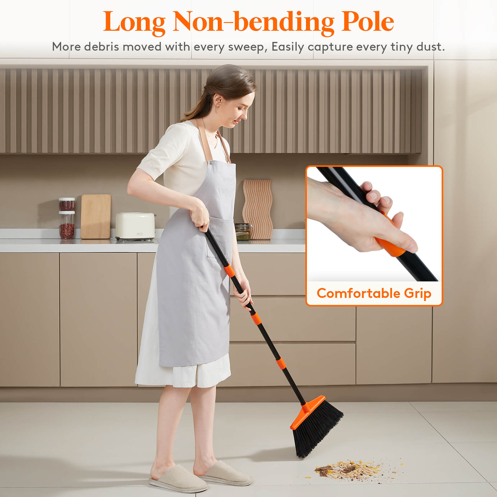 Lifewit Outdoor Sweeping Broom, Heavy Duty Angle Dust Broom