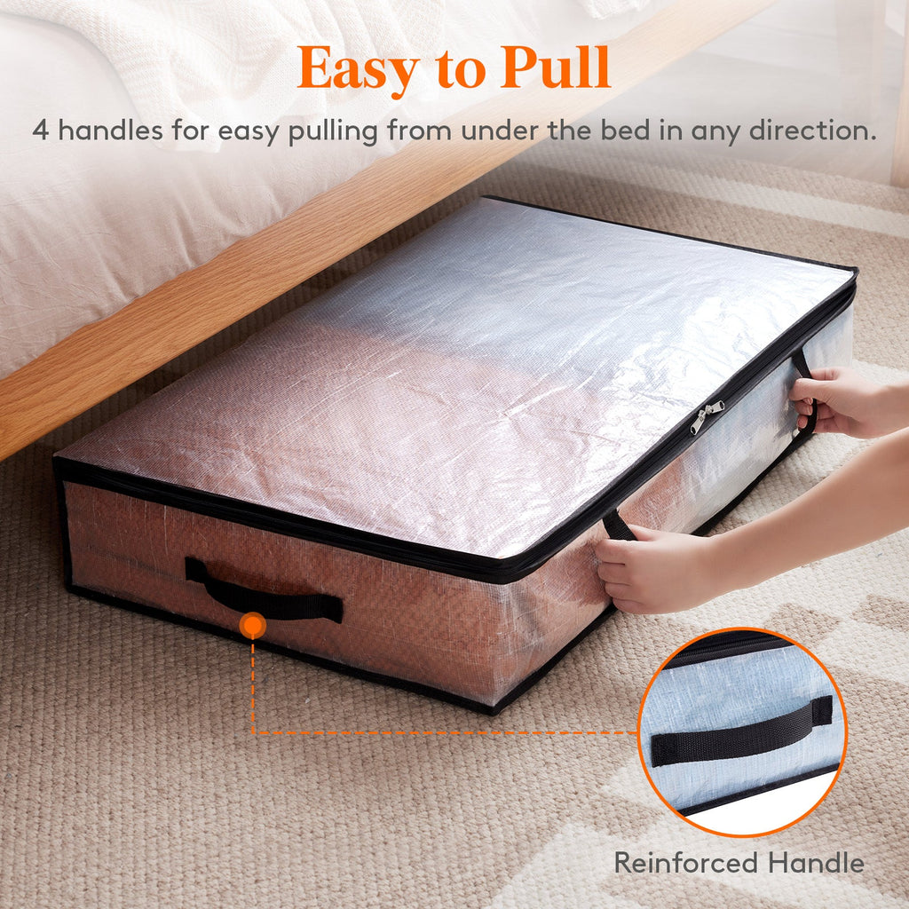 Lifewit Under Bed Storage, Large Clear Plastic Storage Bags, 60L, 4 Pack