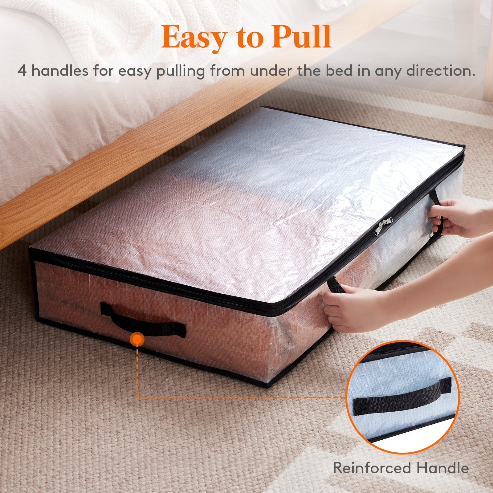 Lifewit Under Bed Storage, Large Clear Plastic Storage Bags, 60L, 4 Pack