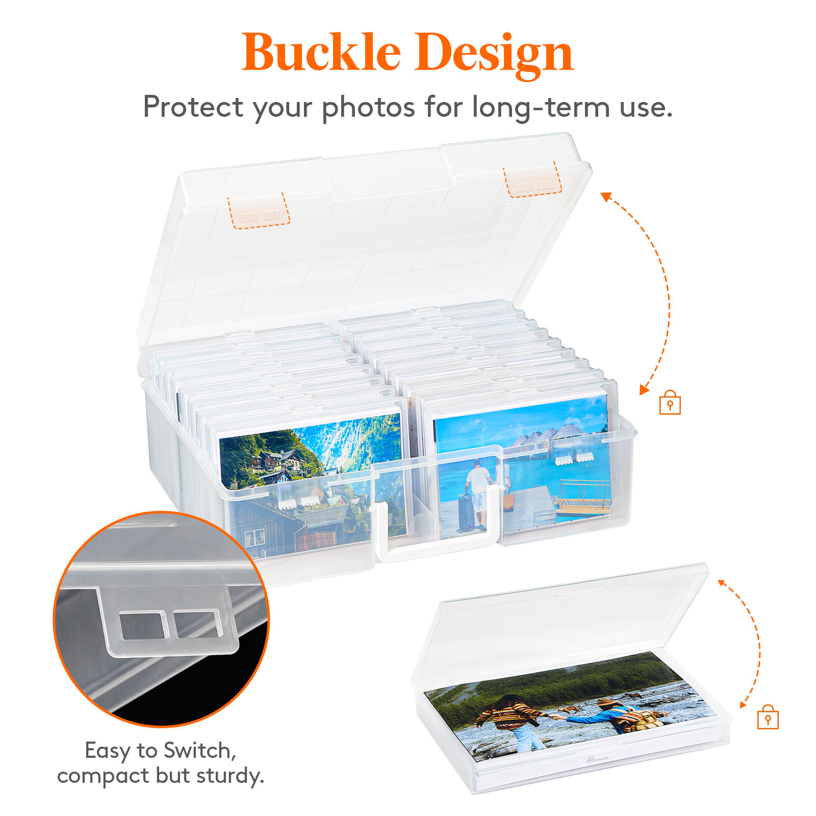 Lifewit Photo Storage Organizer Box, 4''x6'' Photo Keeper Boxes