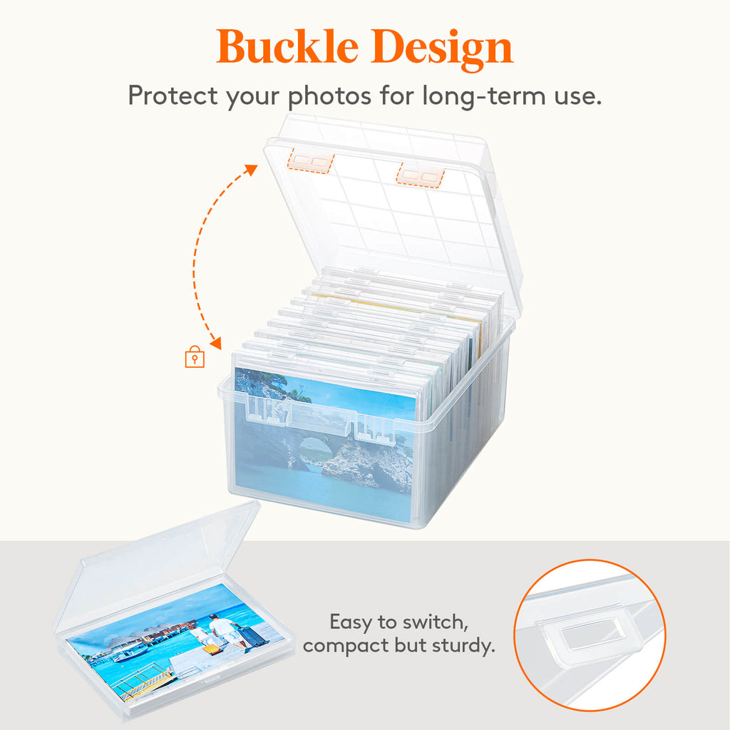 Lifewit Photo Storage Organizer Box, 5''x7'' Photo Keeper Boxes