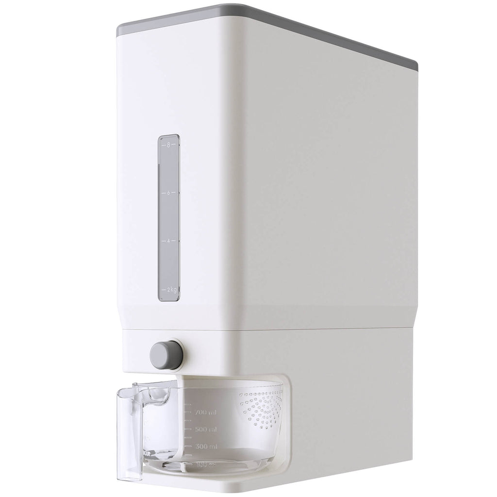 Lifewit White Rice Dispenser Container, 25.4 Lbs Cereal Grain Storage Container
