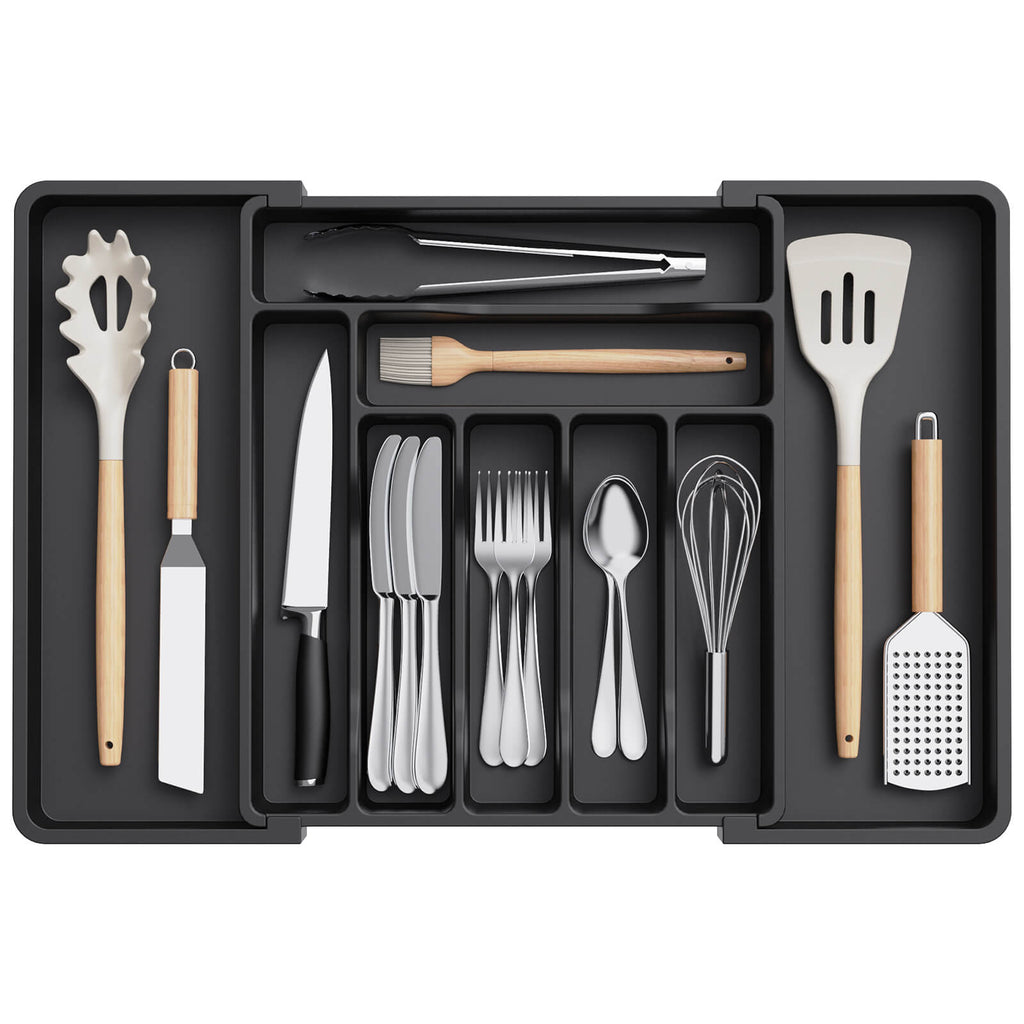 Lifewit kitchen plastic drawer organizer, knife storage dividers