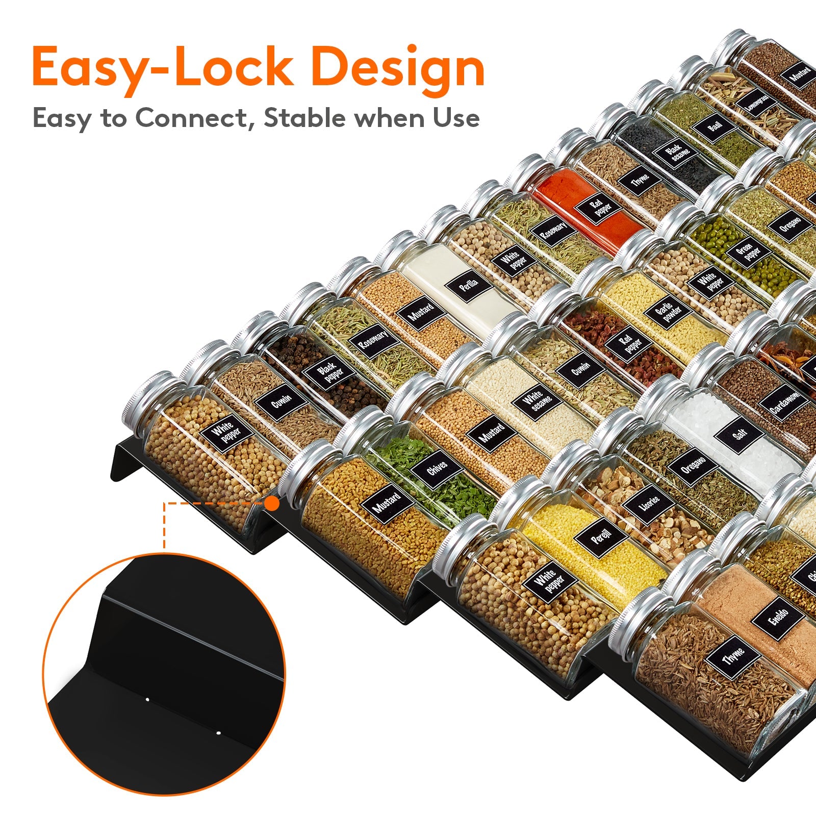 Lifewit Spice Rack, Spice Drawer Organizer Insert for Kitchen