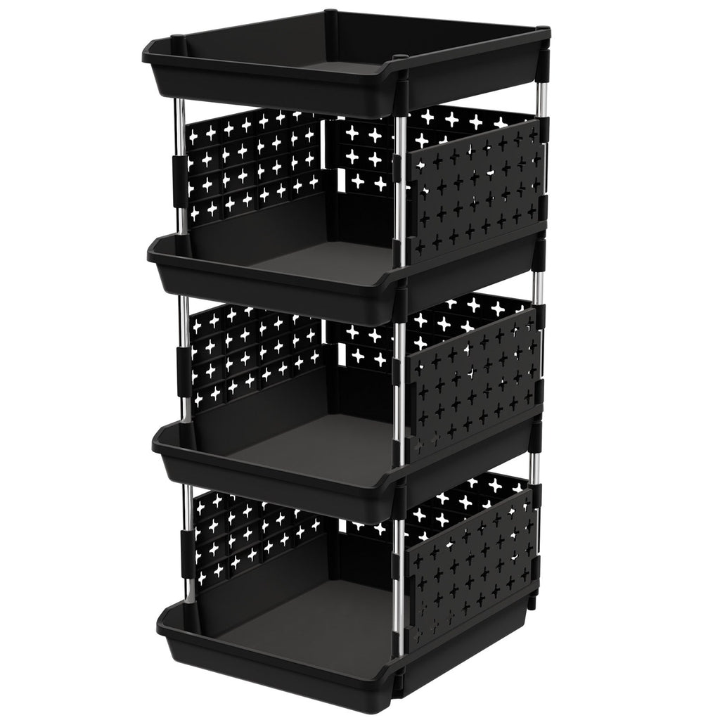 Lifewit Plastic Stackable Storage Bins, Stackable Baskets for Toys, Pantry, Kitchen