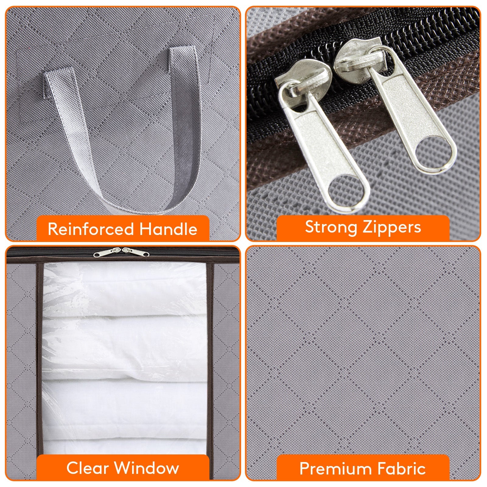 Lifewit Storage Bags Moving Boxes Wardrobe Storage Organiser with Reinforced Handle, 50L, 4 Pack