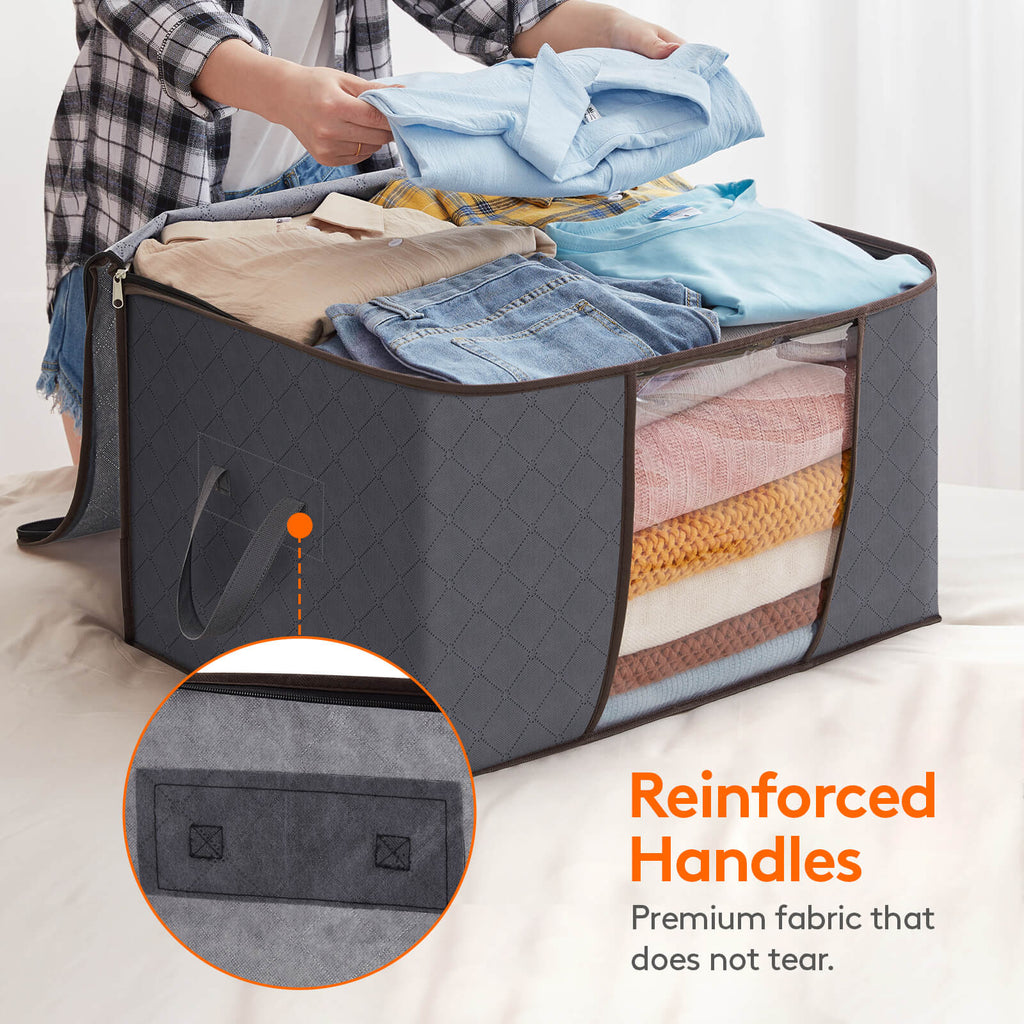 Lifewit Foldable Storage Bags with Clear Window for Clothes, Blankets, 90L