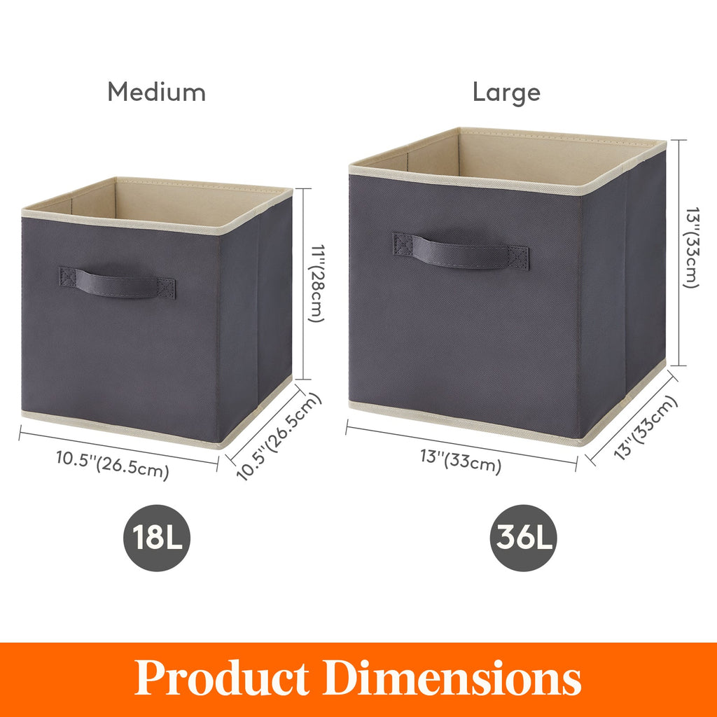 Lifewit Fabric Storage Cubes With Lids, 9 Inch Foldable Bins
