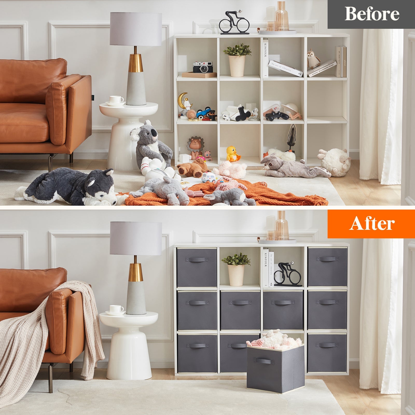 Lifewit Fabric Storage Cubes With Lids, 9 Inch Foldable Bins