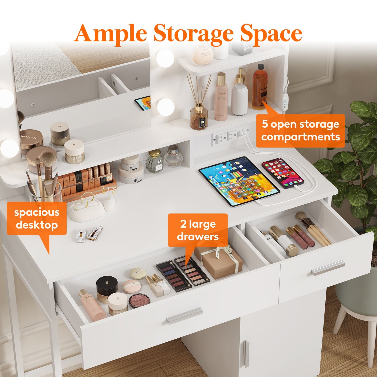 Lifewit Vanity Desk Set With Mirror And Lights