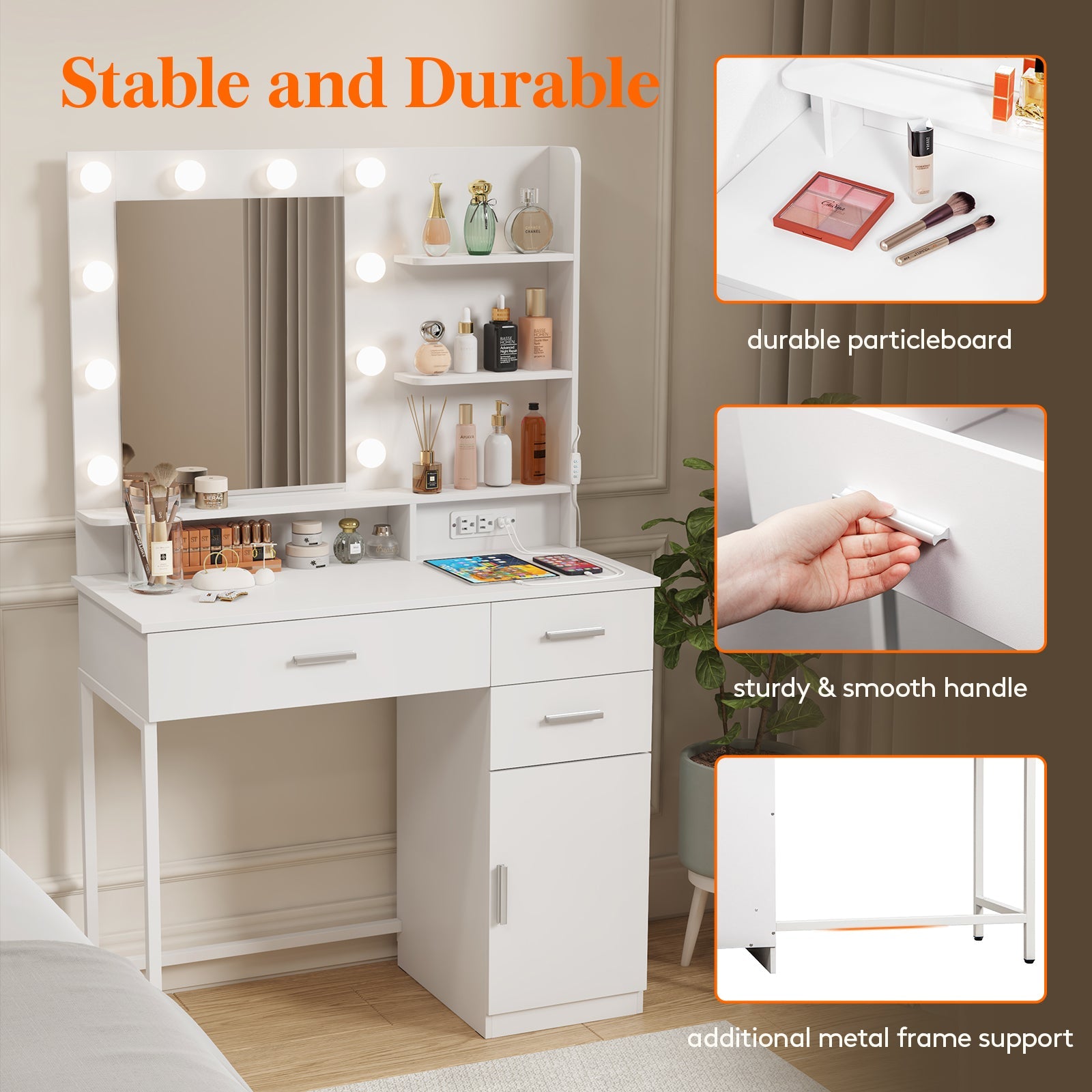 Lifewit Vanity Desk Set With Mirror And Lights