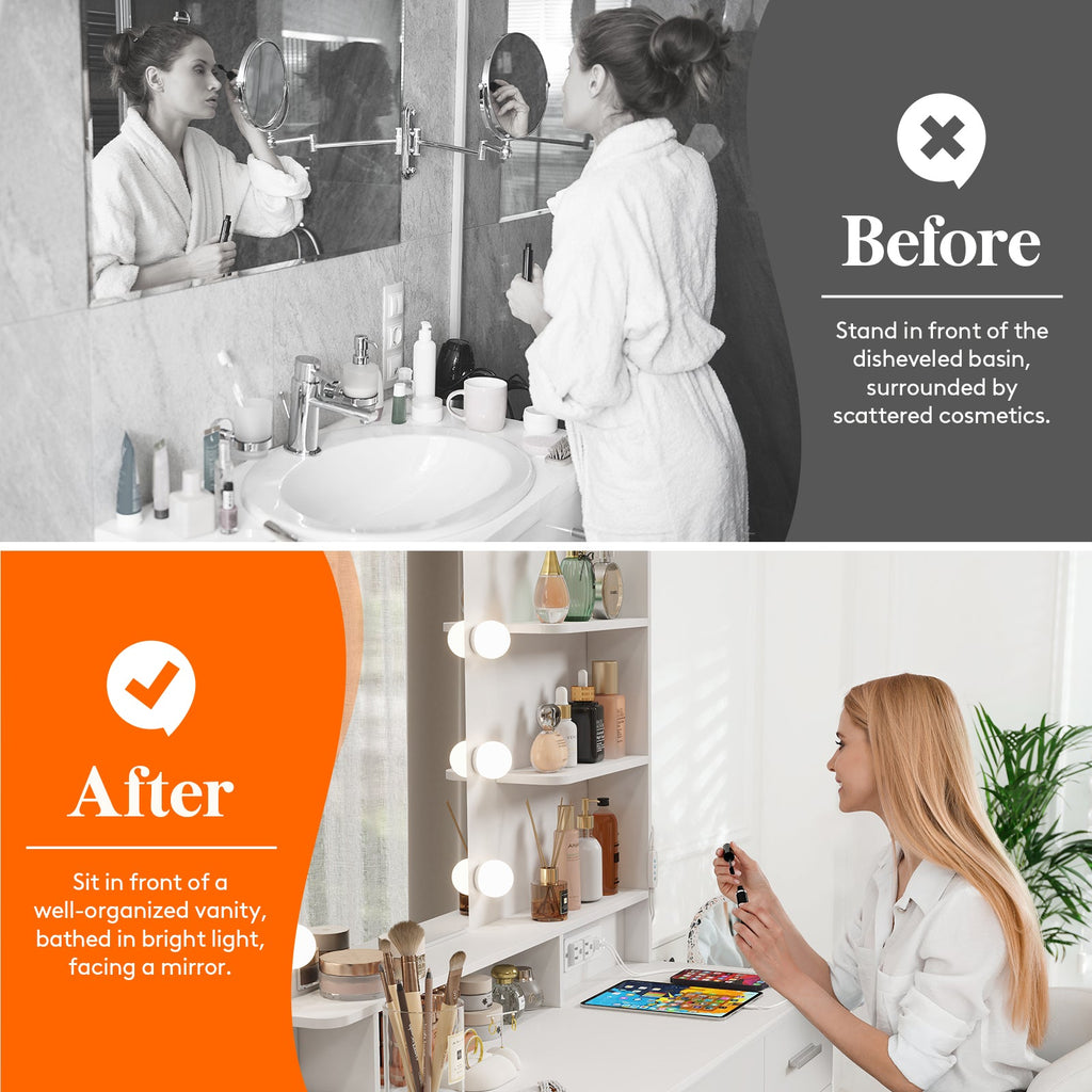 Lifewit Vanity Desk Set With Mirror And Lights