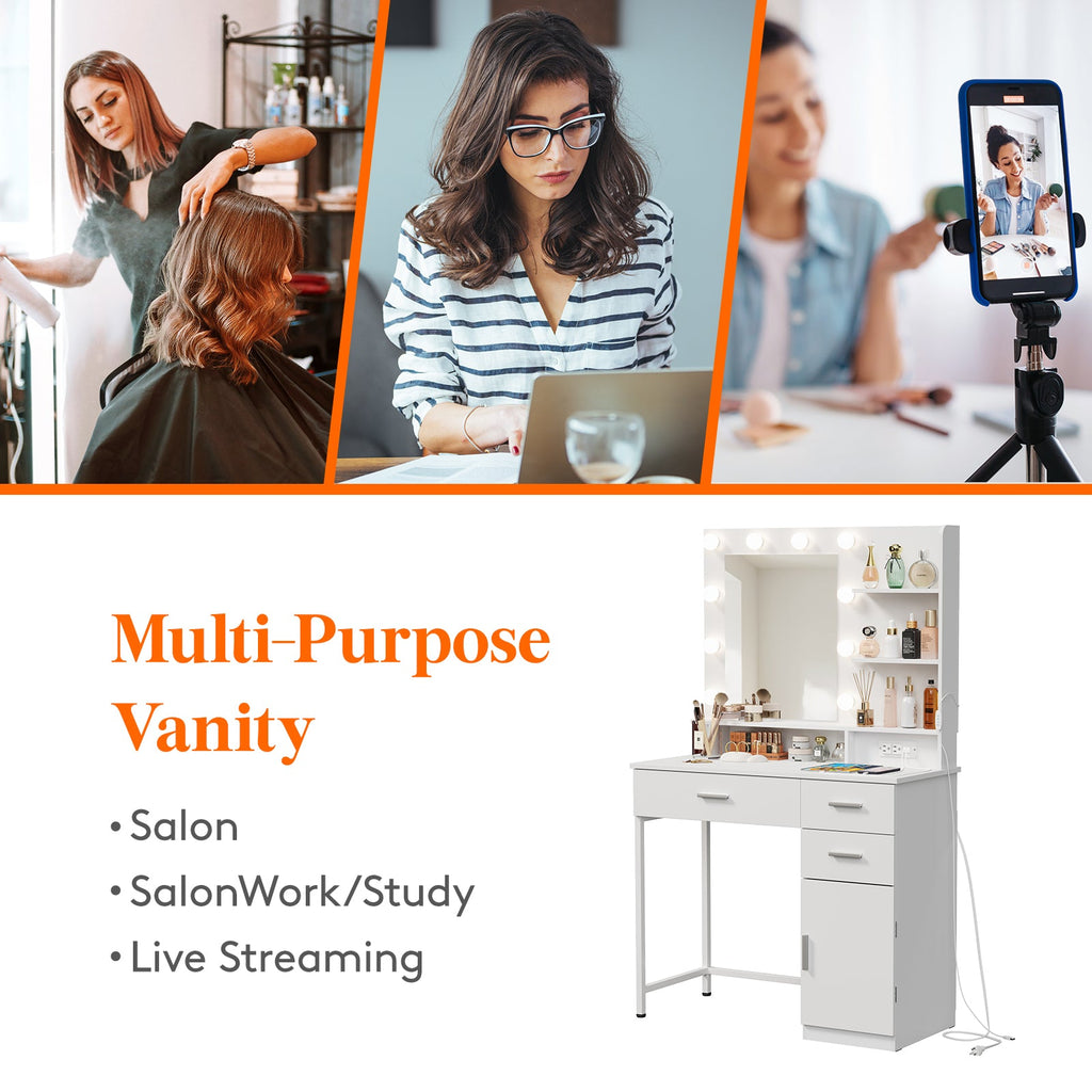 Lifewit Vanity Desk Set With Mirror And Lights