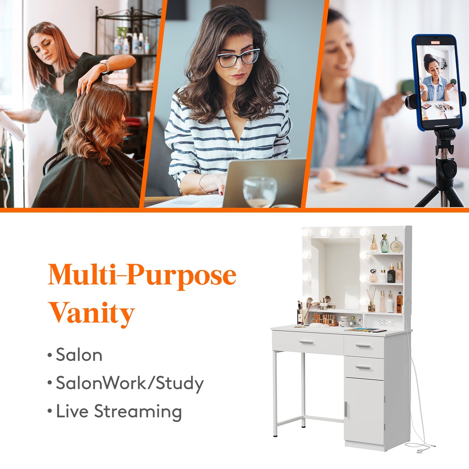 Lifewit Vanity Desk Set With Mirror And Lights