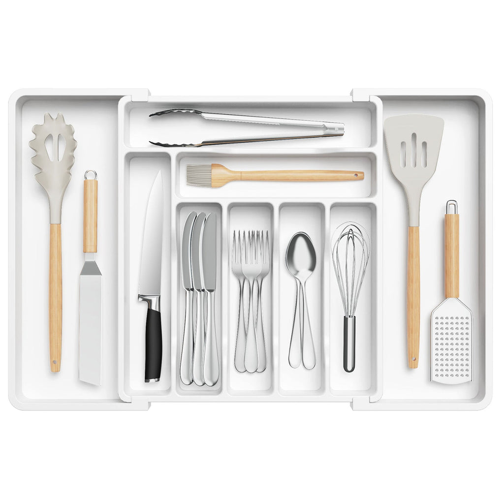 Lifewit kitchen plastic drawer organizer, knife storage dividers