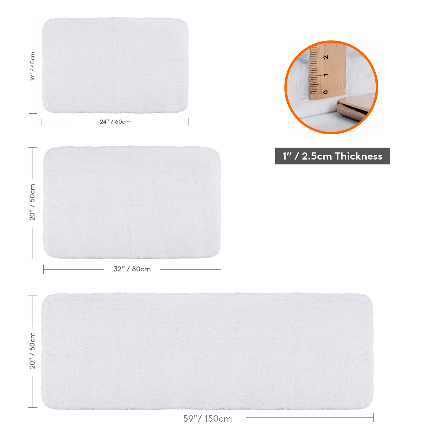 Lifewit Bath Shower Mat, Non Slip Washable Runner Rug