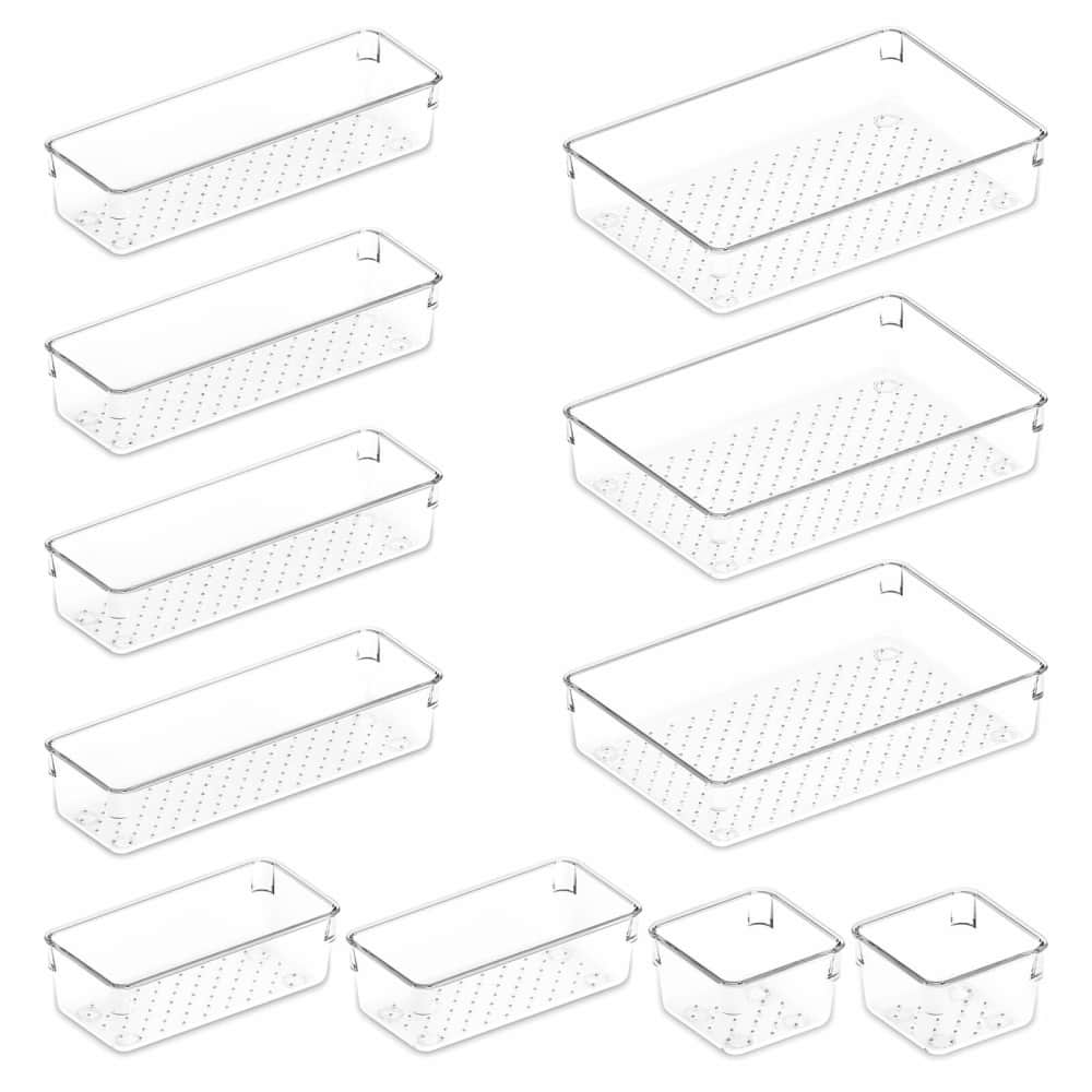 Lifewit 11 PCS Plastic Drawer Organizer for Desk, Makeup, Jewelry, Kitchen, Bathroom