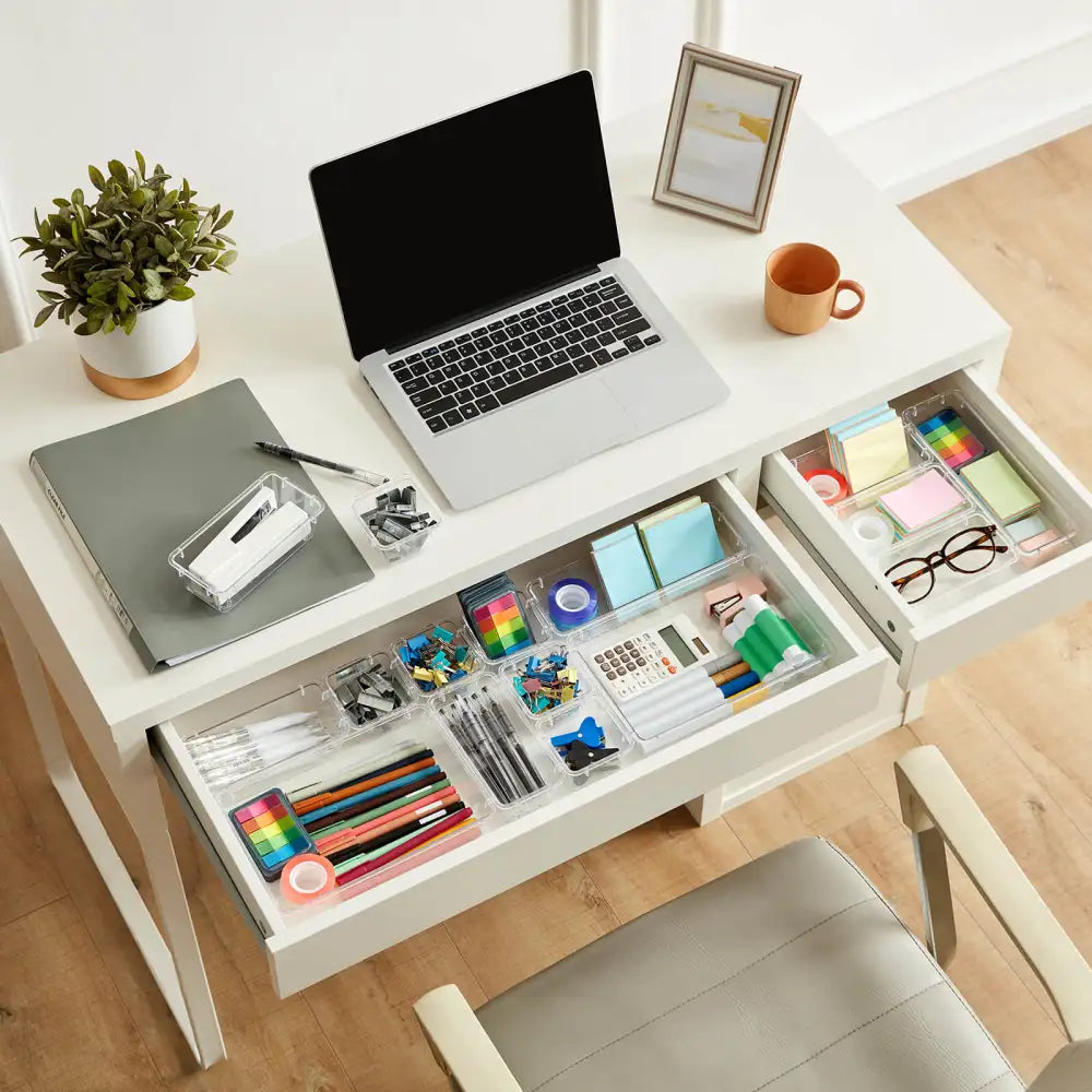 Lifewit 25 PCS Clear Plastic Drawer Storage Organizers