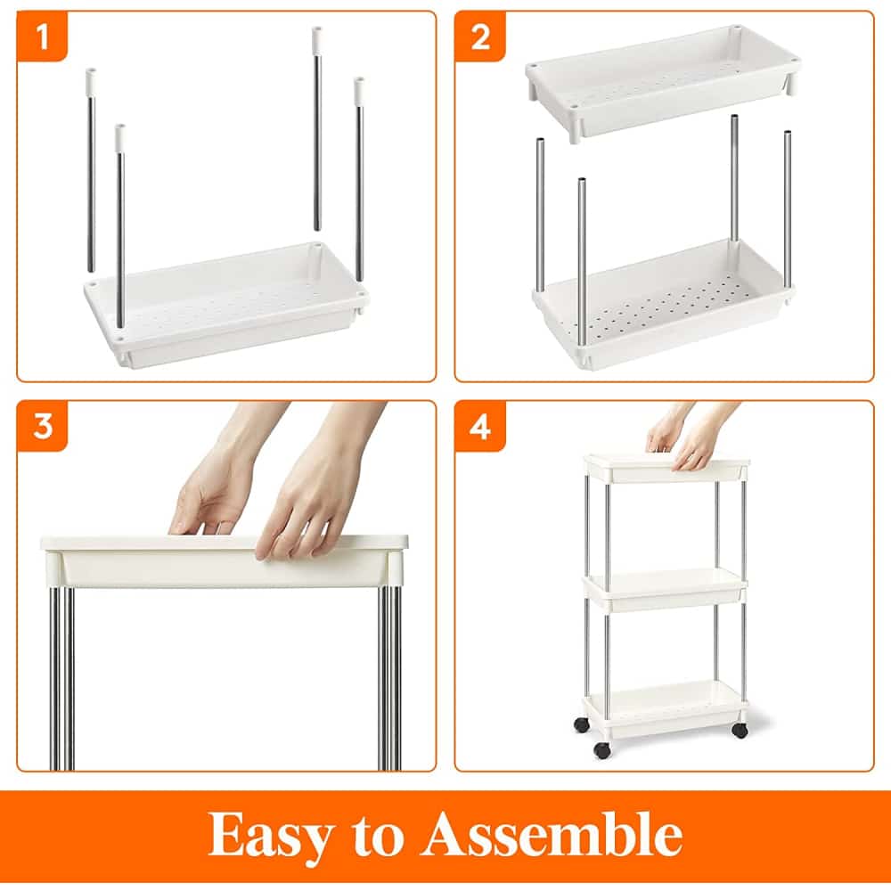 Lifewit 3 Tier Slim Rolling Cart for Bathroom, Utility, Kitchen