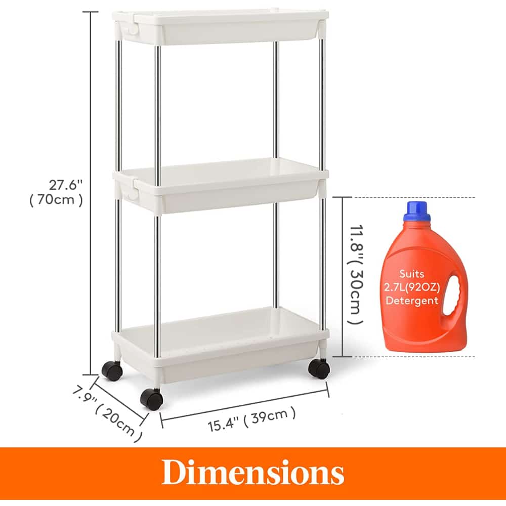 Lifewit 3 Tier Slim Rolling Cart for Bathroom, Utility, Kitchen