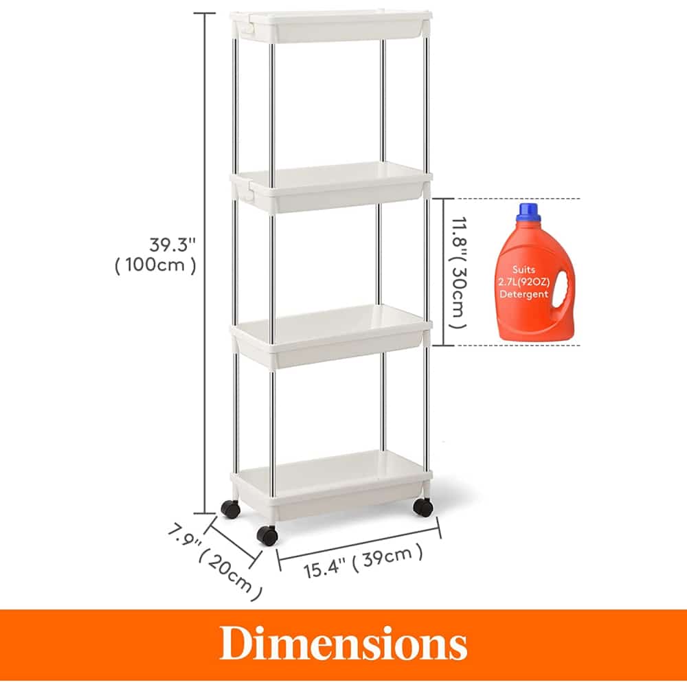 Lifewit 4 Tier Slim Rolling Cart for Bathroom, Utility, Kitchen