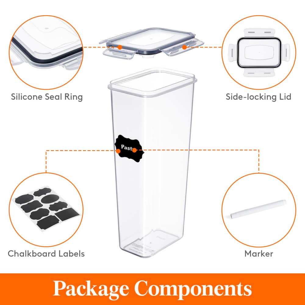 Lifewit 4PCS Airtight Pasta Container, Airtight Food Storage Container Set with Lids for Pantry, Cabinet