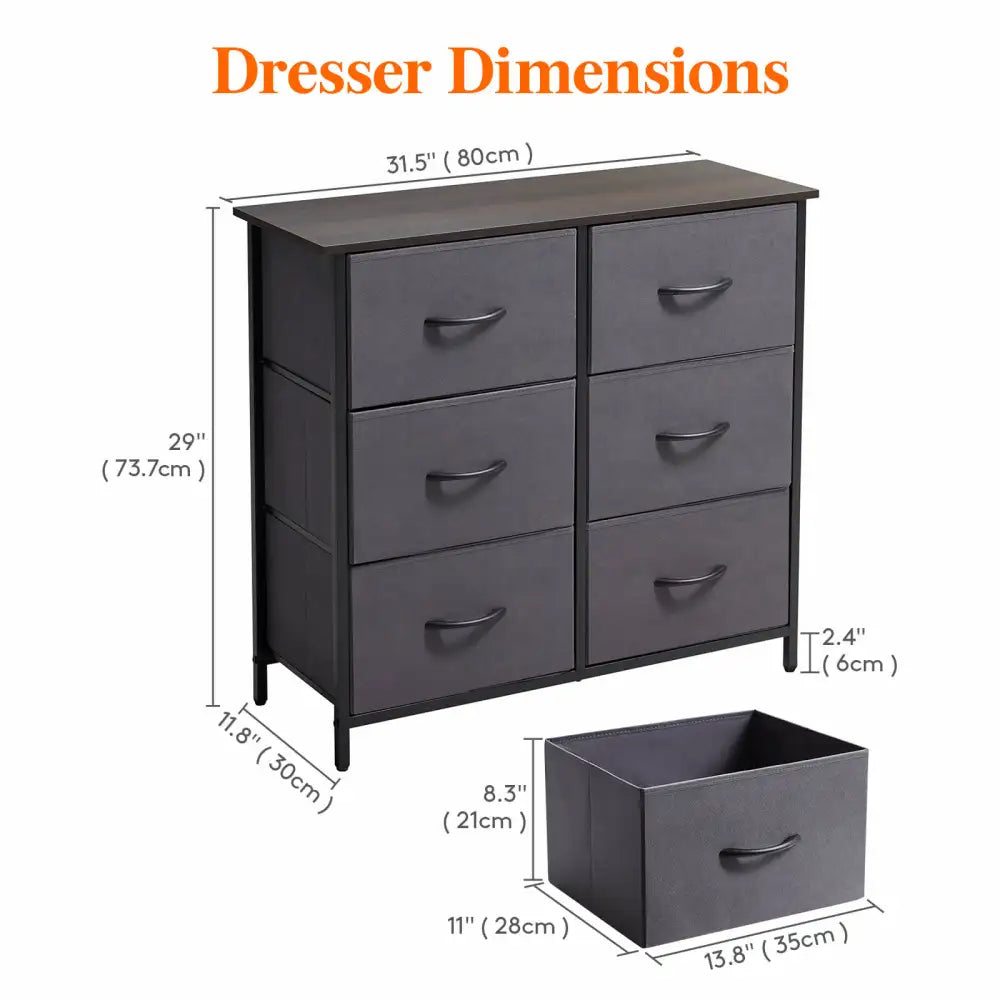 Lifewit 6 Drawer Double Dresser, Chest of Drawers with Fabric Dresser for Bedroom, Nursery
