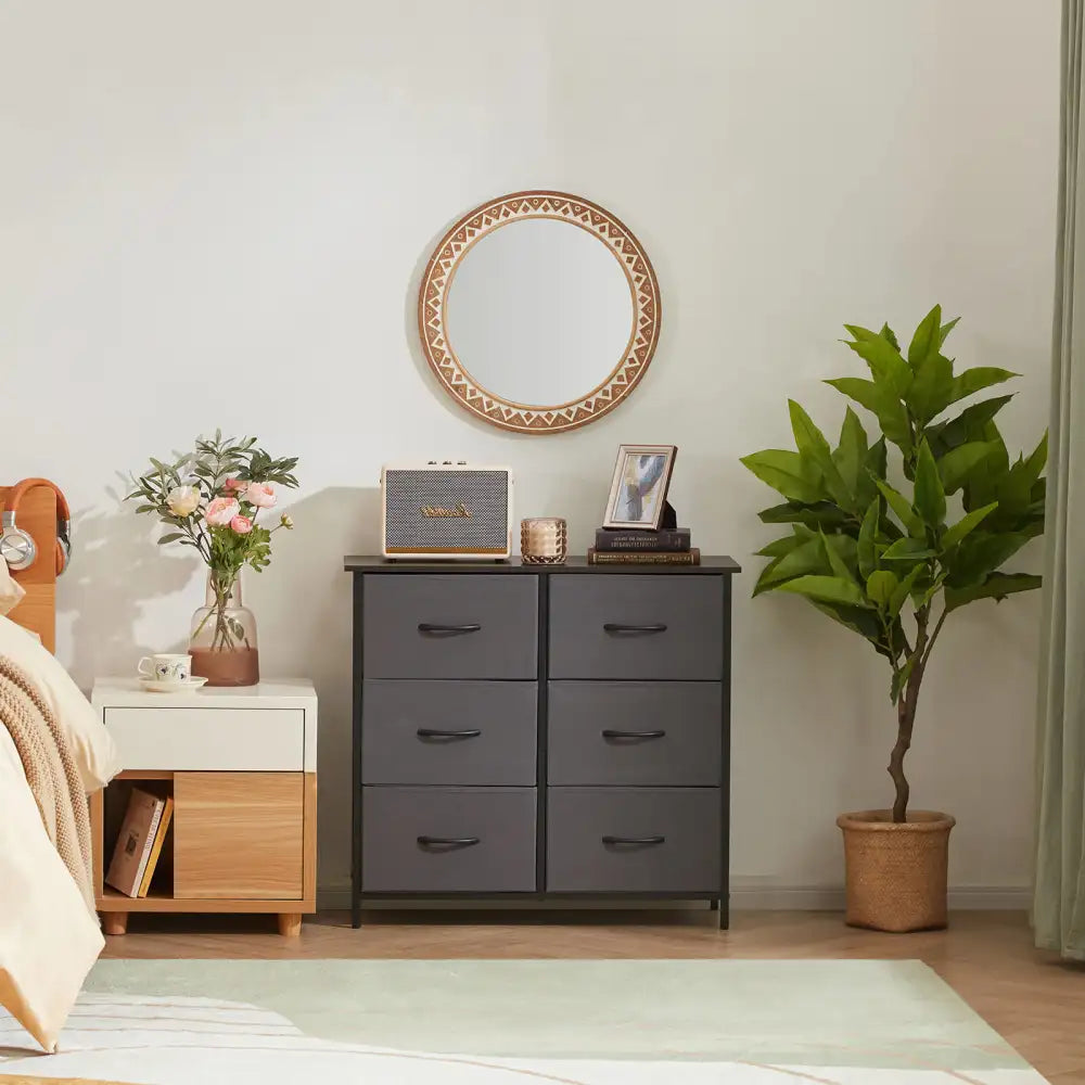 Lifewit 6 Drawer Double Dresser, Chest of Drawers with Fabric Dresser for Bedroom, Nursery