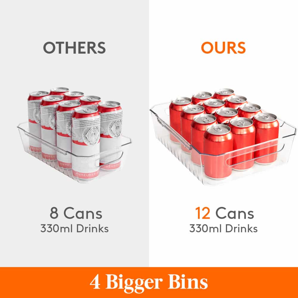 Lifewit 8pcs Fridge Organizer Bins with Egg Holder for Cabinet, Pantry