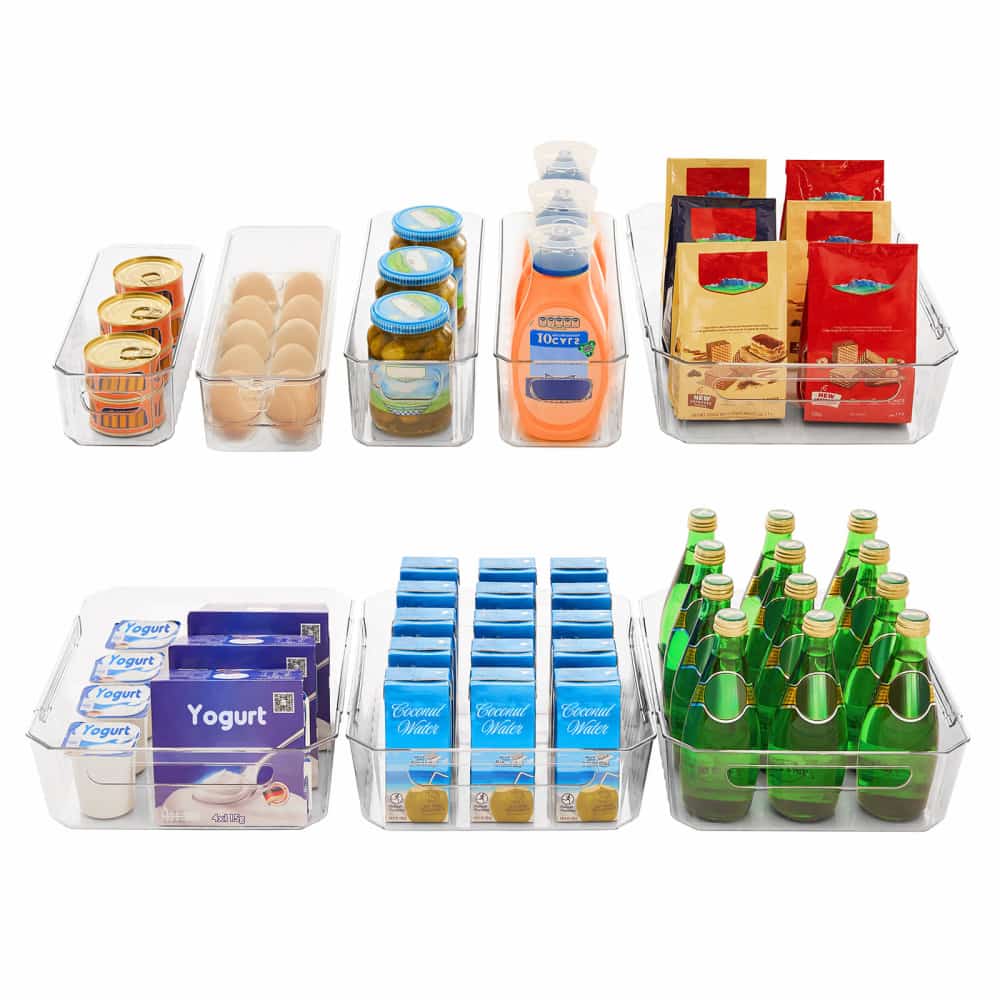Lifewit 8pcs Fridge Organizer Bins with Egg Holder for Cabinet, Pantry