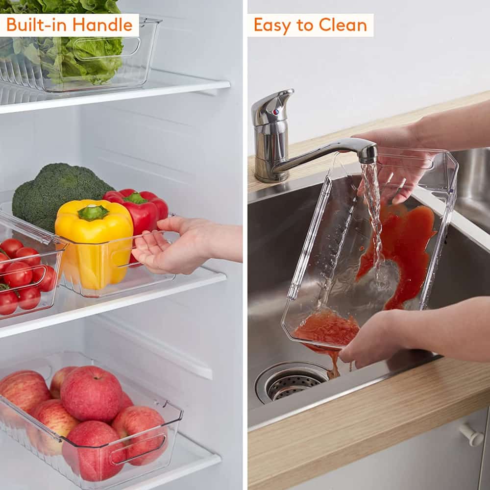 Lifewit 8pcs Fridge Organizer, Clear Storage Bins for Fruits, Canned Food
