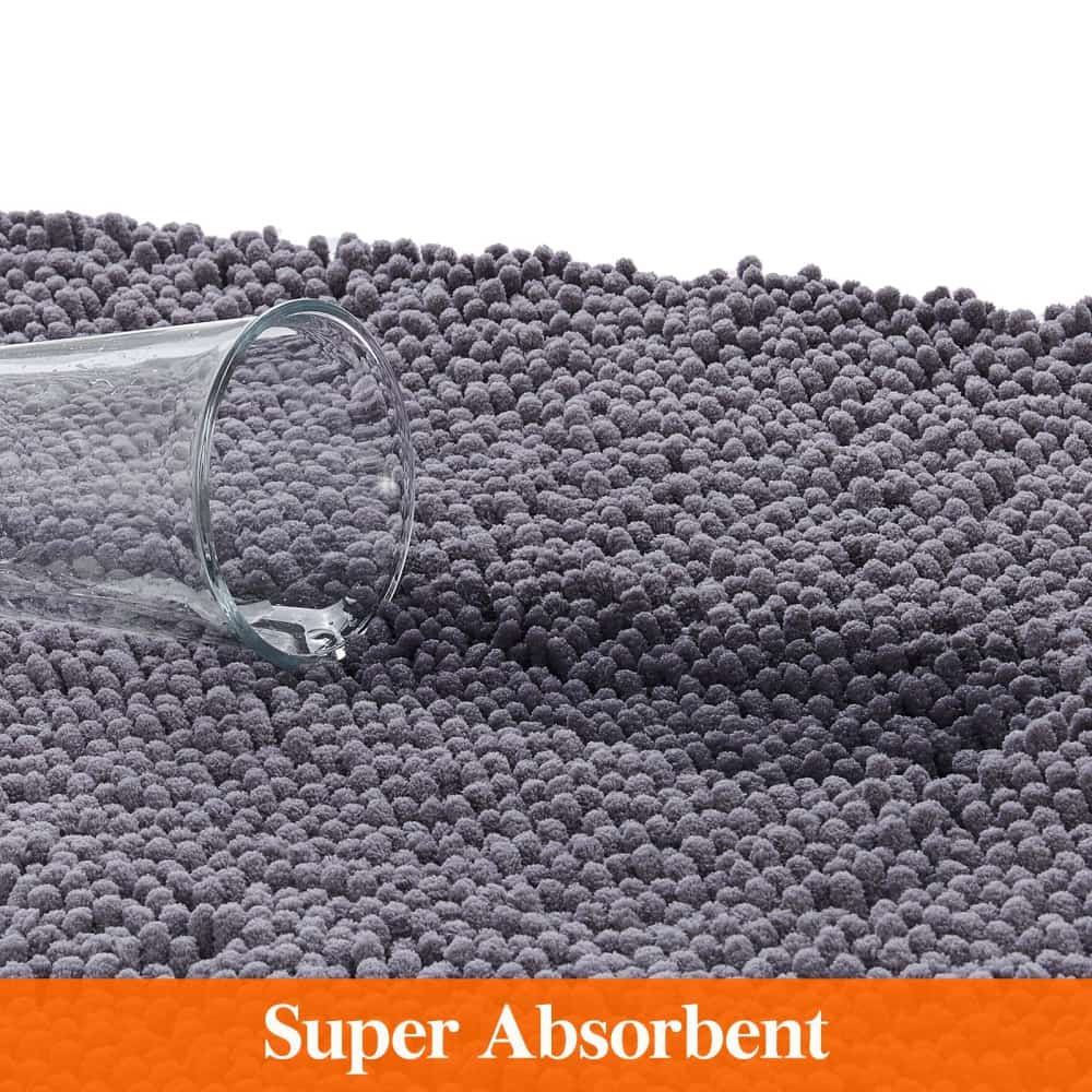 Lifewit Chenille Bath Shower Mat,  Non Slip Floor Runner Rug