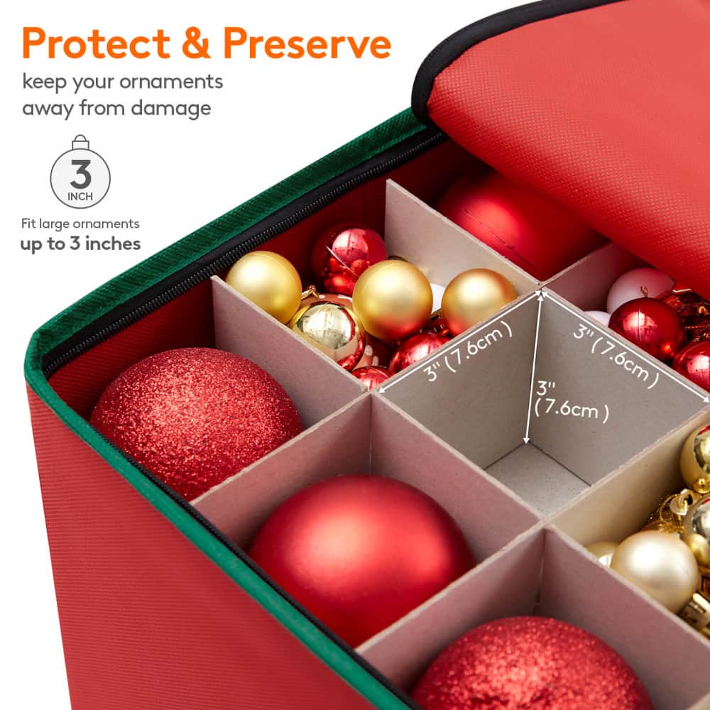 Lifewit Christmas Ornament Storage Box Organizer, Xmas Decoration Storage Container Bins