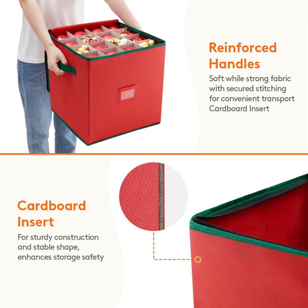 Lifewit Christmas Ornament Storage Box Organizer, Xmas Decoration Storage Container Bins