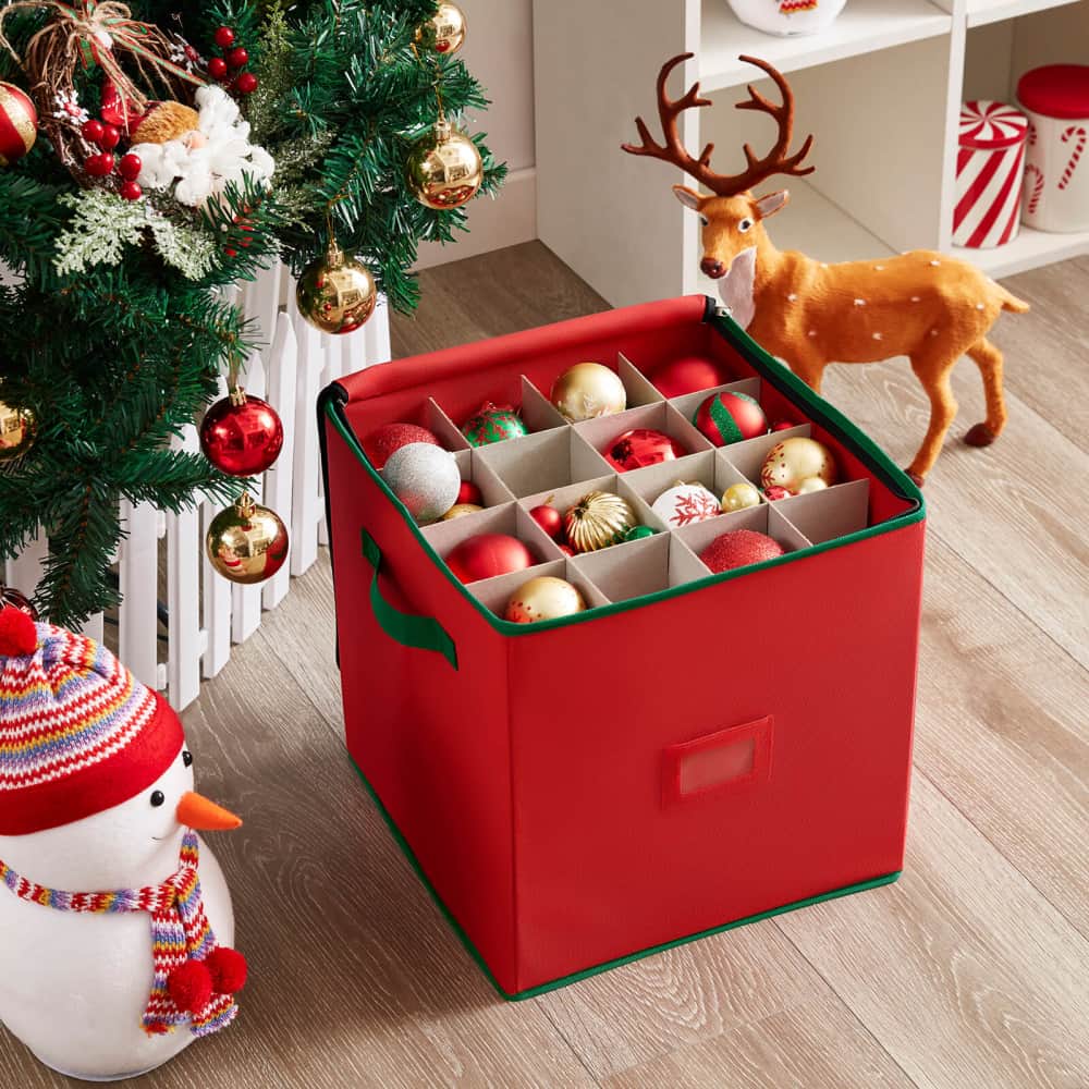 Lifewit Christmas Ornament Storage Box Organizer, Xmas Decoration Storage Container Bins