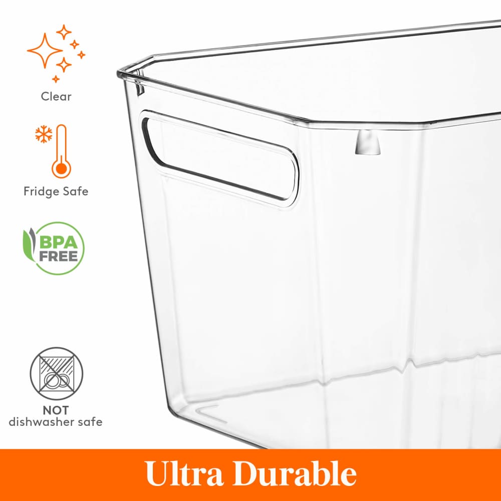 Lifewit Clear Plastic Storage Bins, Organizer for Pantry, Fridge, Cabinet, Kitchen, Bathroom