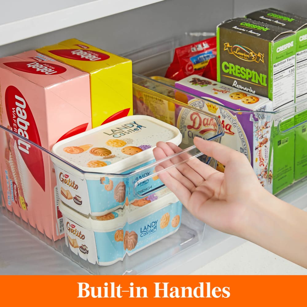 Lifewit Clear Plastic Storage Bins, Organizer for Pantry, Fridge, Cabinet, Kitchen, Bathroom