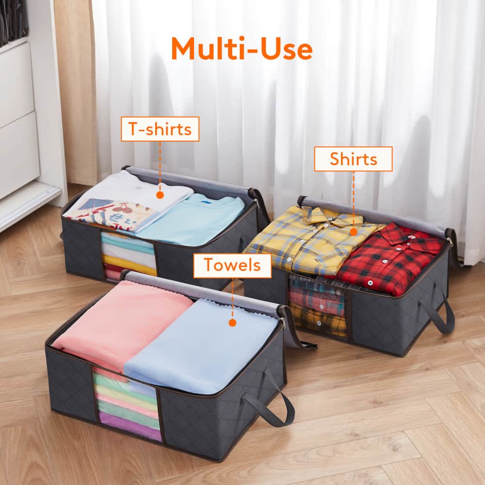 Lifewit Clothes Storage Bags, Foldable Closet Organizer, 35L, 3 Packs