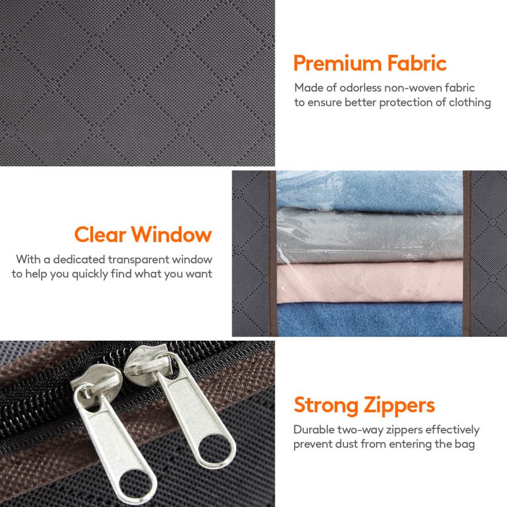 Lifewit Clothes Storage Bags, Foldable Closet Organizer, 35L, 3 Packs