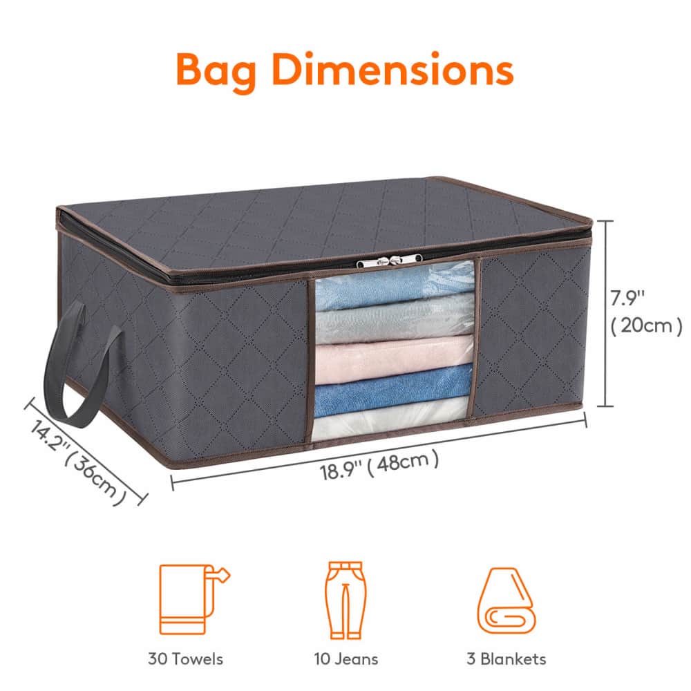 Lifewit Clothes Storage Bags, Foldable Closet Organizer, 35L, 3 Packs