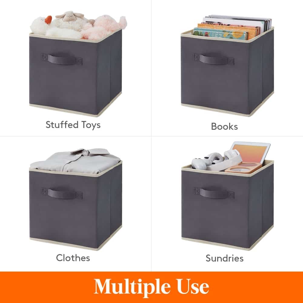 Lifewit Collapsable Fabric Cube Storage Bins, 13/11 Inches, 6 Packs