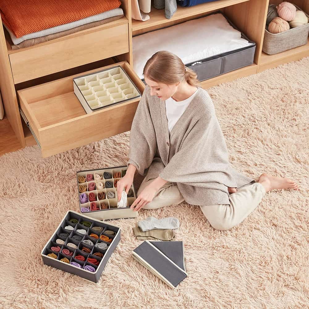 Lifewit Dresser Drawer Organizer for Underwear, Socks, Ties Storage